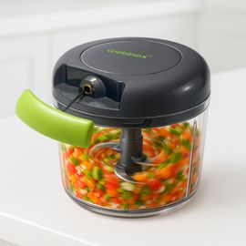 Coobinox® Cutter Pot Manual Food Chopper (CO-40-26) - 900ml Multi-Purpose Vegetable & Garlic Mincer with 3-Blade Stainless Steel